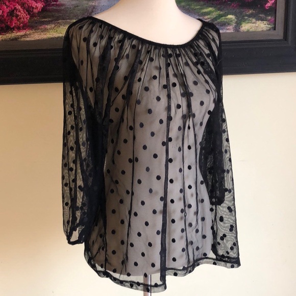 LOFT Tops - Sheer Polka Dot Ann Taylor LOFT (M) Top